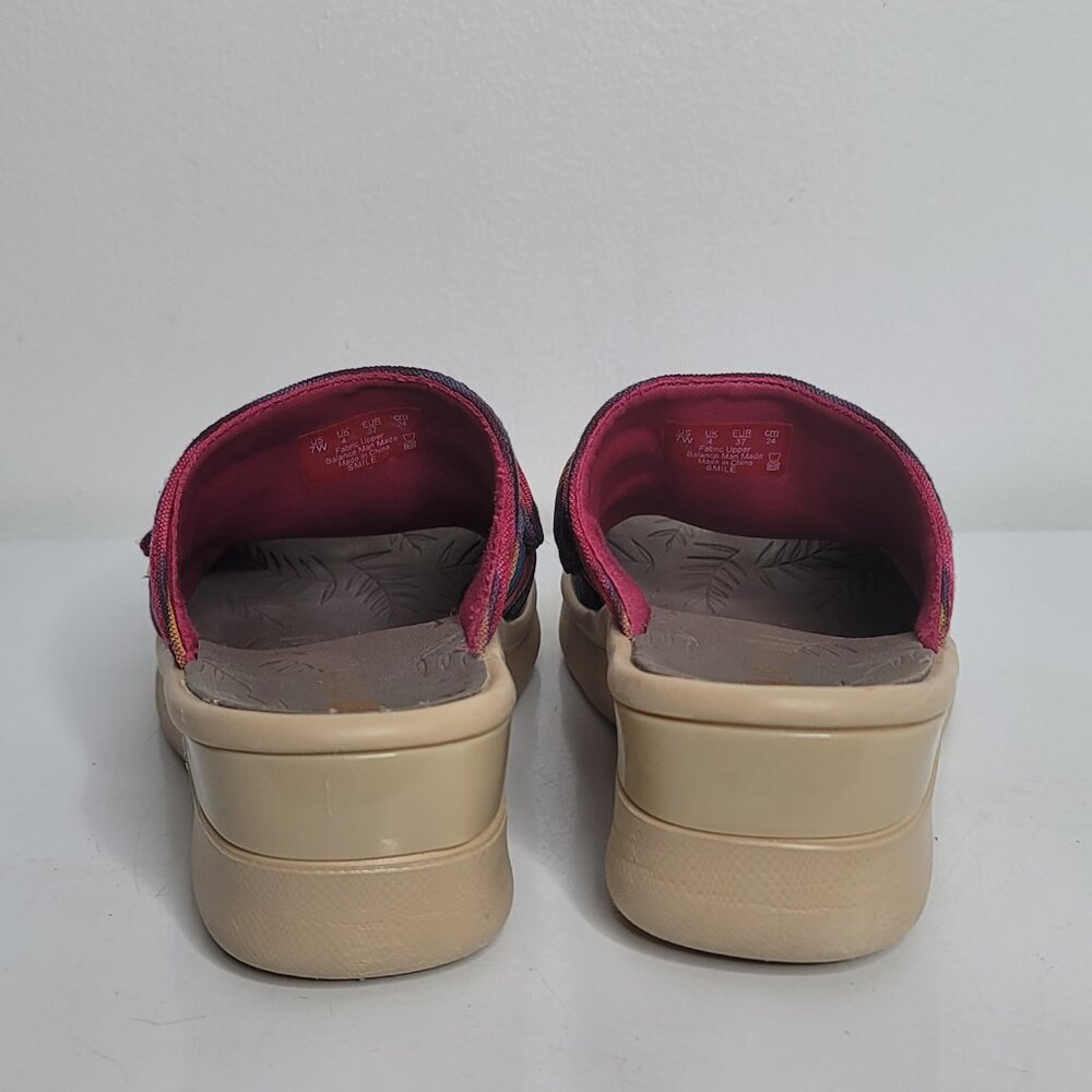 Bzees Washable 7 W Comfort Wedge Slide Sandals Women Smile Summer Raspberry - Picture 4 of 7